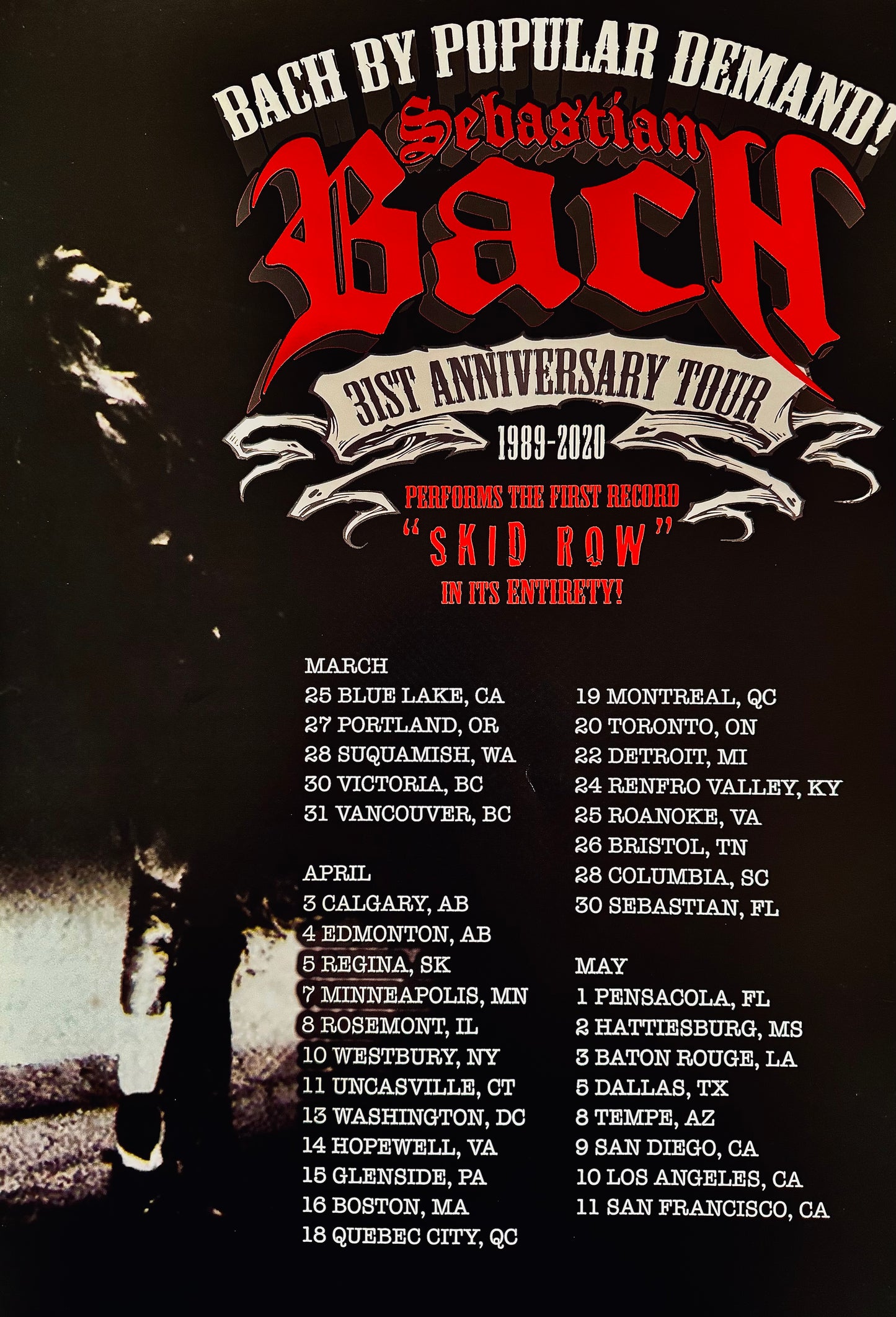 Sebastian Bach 2020 31st Anniversary Autographed Litho Print