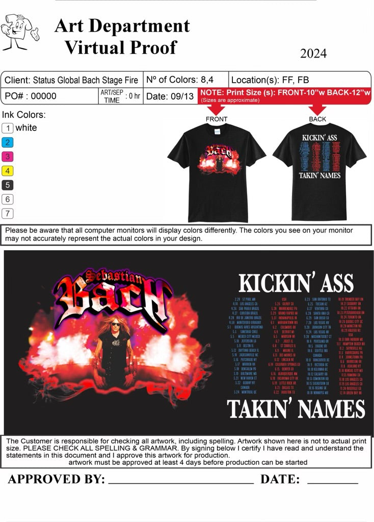 Kickin’ Ass Fire 2024 Tour Tee